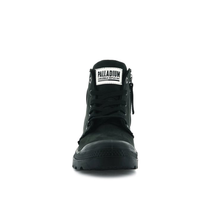 Palladium Pampa Hi Zip Nubuck Women's Boots Black | UK E461-WYT